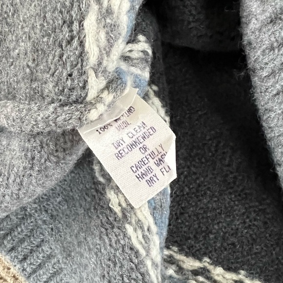 VTG Margaret O’Leary Women’s Shawl Neck Patterned Wool Crop Sweater Size 1 / S - Picture 7 of 7